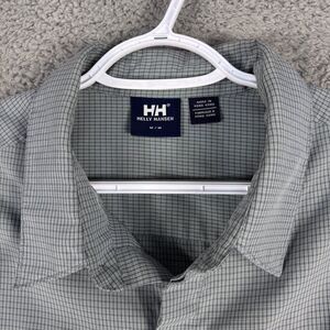 Helly Hansen Shirt Mens Medium Gray Plaid Outdoor Hiking‎ Skiing Camping Skater